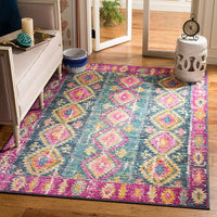 Safavieh Madison Mad129F Fuchsia / Blue Moroccan Area Rug