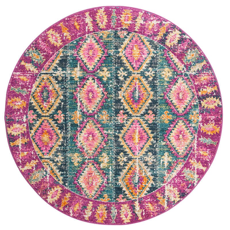 Safavieh Madison Mad129F Fuchsia / Blue Moroccan Area Rug