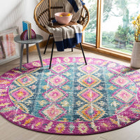 Safavieh Madison Mad129F Fuchsia / Blue Moroccan Area Rug