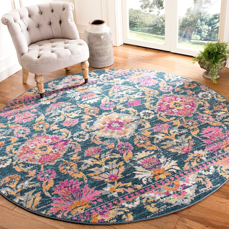 Safavieh Madison Mad130C Blue / Fuchsia Area Rug