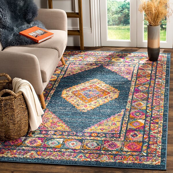 Safavieh Madison Mad133C Blue / Fuchsia Area Rug