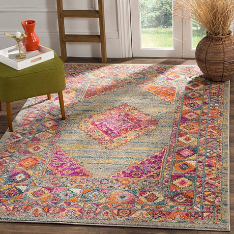 Safavieh Madison Mad133G Light Grey/Fuchsia Rug.