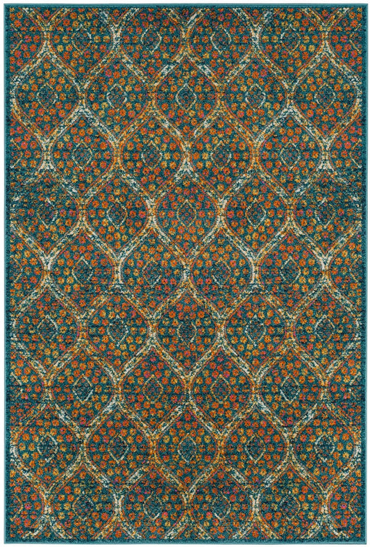 Safavieh Madison Mad140A Blue / Orange Damask Area Rug