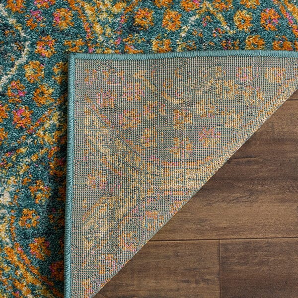 Safavieh Madison Mad140A Blue / Orange Damask Area Rug