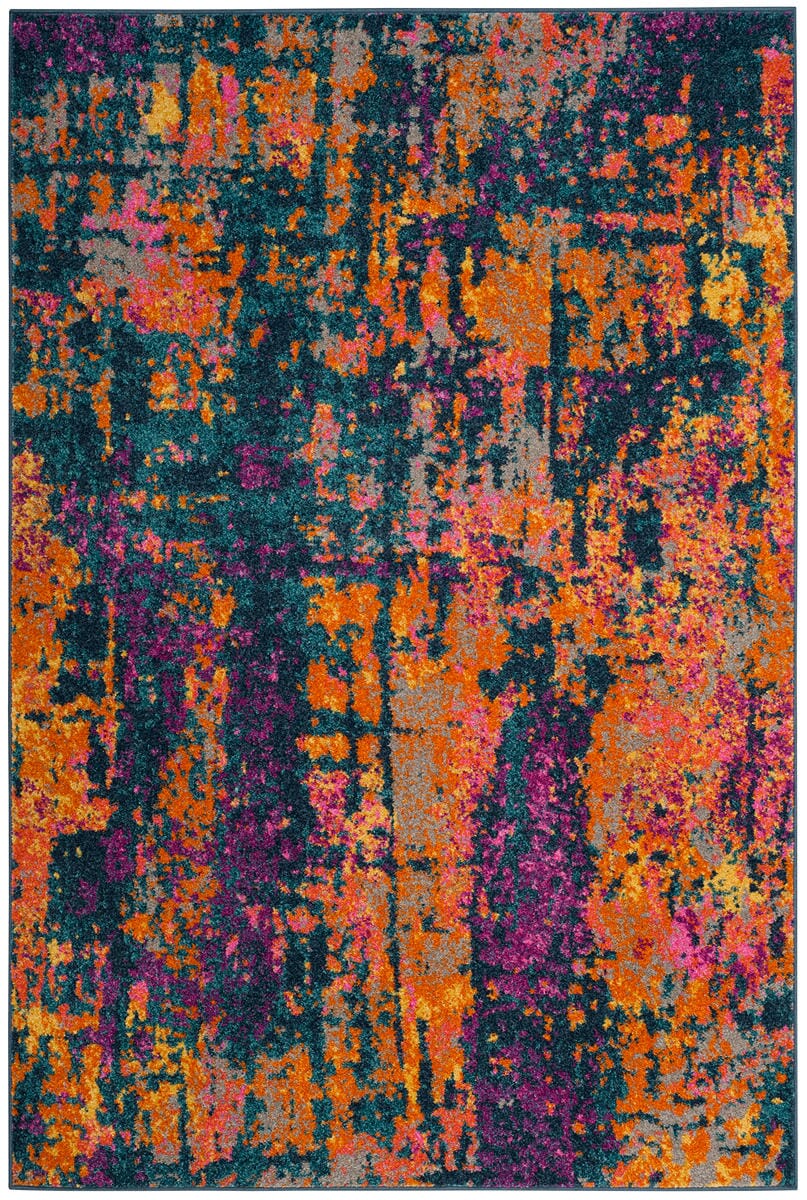 Safavieh Madison Mad143A Blue / Orange Organic / Abstract Area Rug