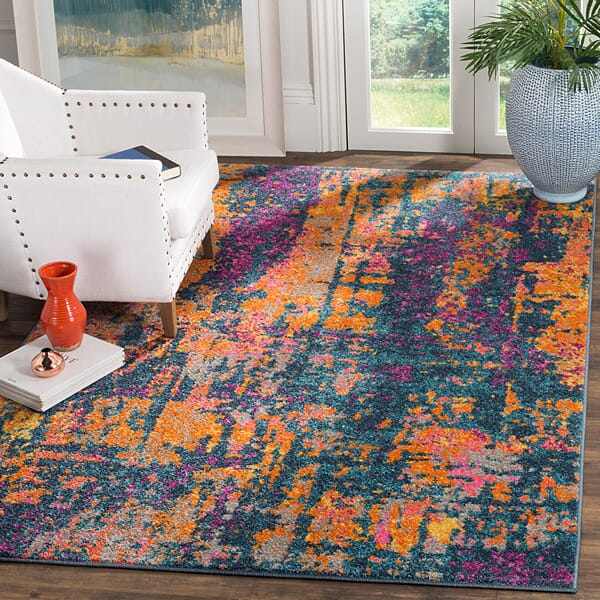 Safavieh Madison Mad143A Blue / Orange Rugs.