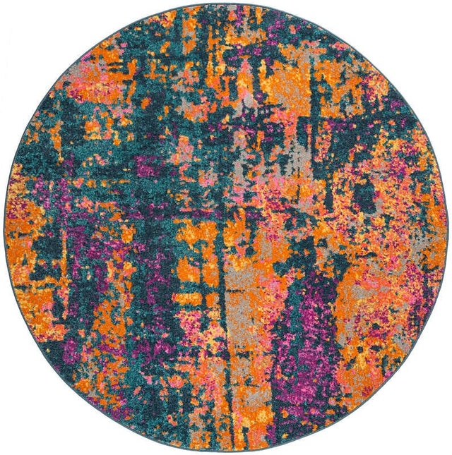 Safavieh Madison Mad143A Blue / Orange Rugs.