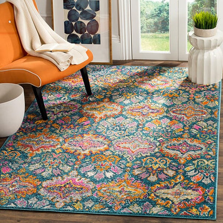 Safavieh Madison Mad144A Blue / Orange Rugs.