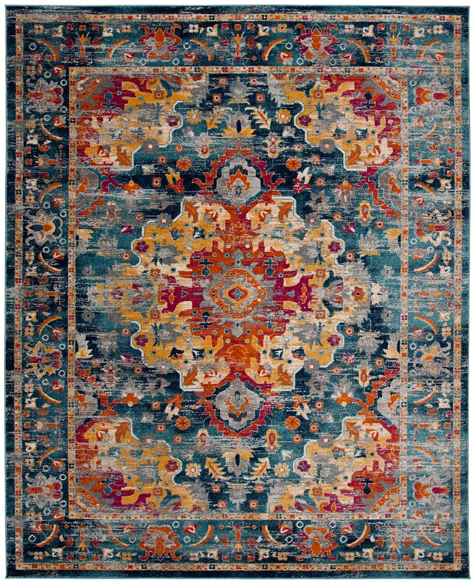 Safavieh Madison Mad154L Teal / Fuchsia Area Rug