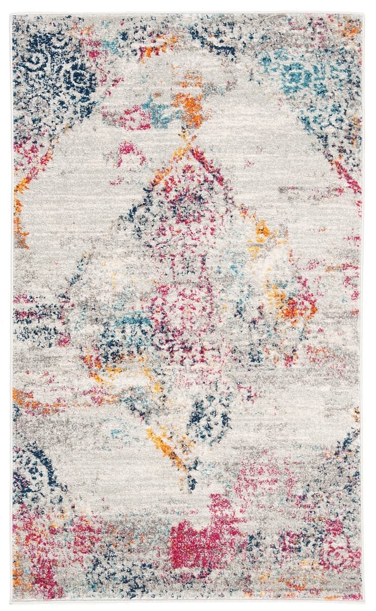 Safavieh Madison Mad157R Light Grey / Fuchsia Vintage / Distressed Area Rug