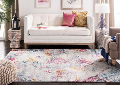 Safavieh Madison Mad157R Light Grey / Fuchsia Vintage / Distressed Area Rug