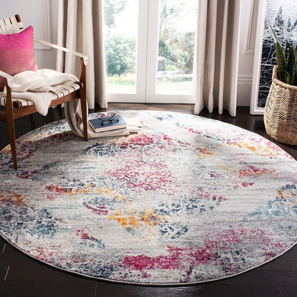 Safavieh Madison Mad157R Light Grey / Fuchsia Vintage / Distressed Area Rug