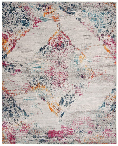 Safavieh Madison Mad157R Light Grey / Fuchsia Vintage / Distressed Area Rug