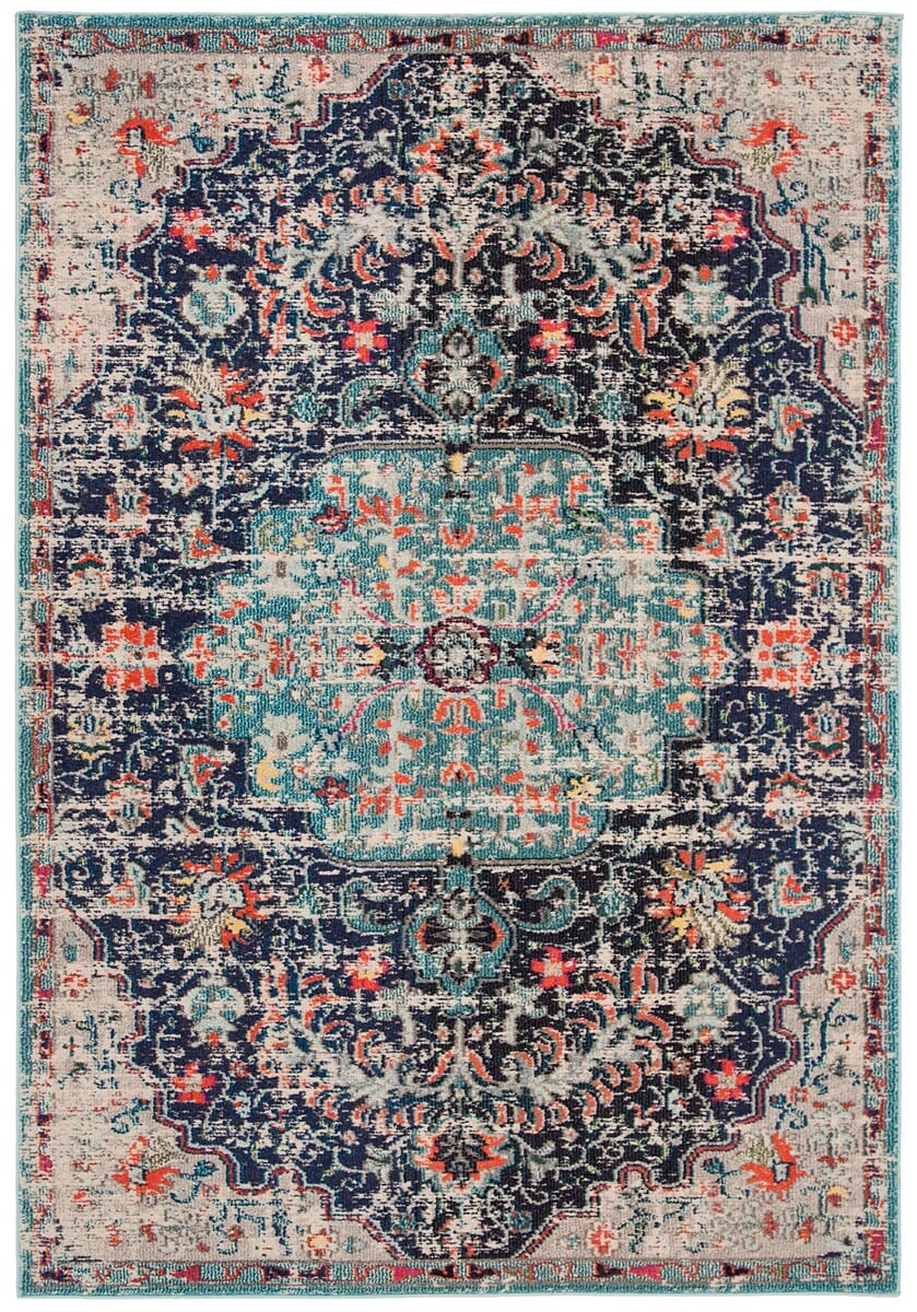 Safavieh Madison Mad447Z Black / Teal Vintage / Distressed Area Rug