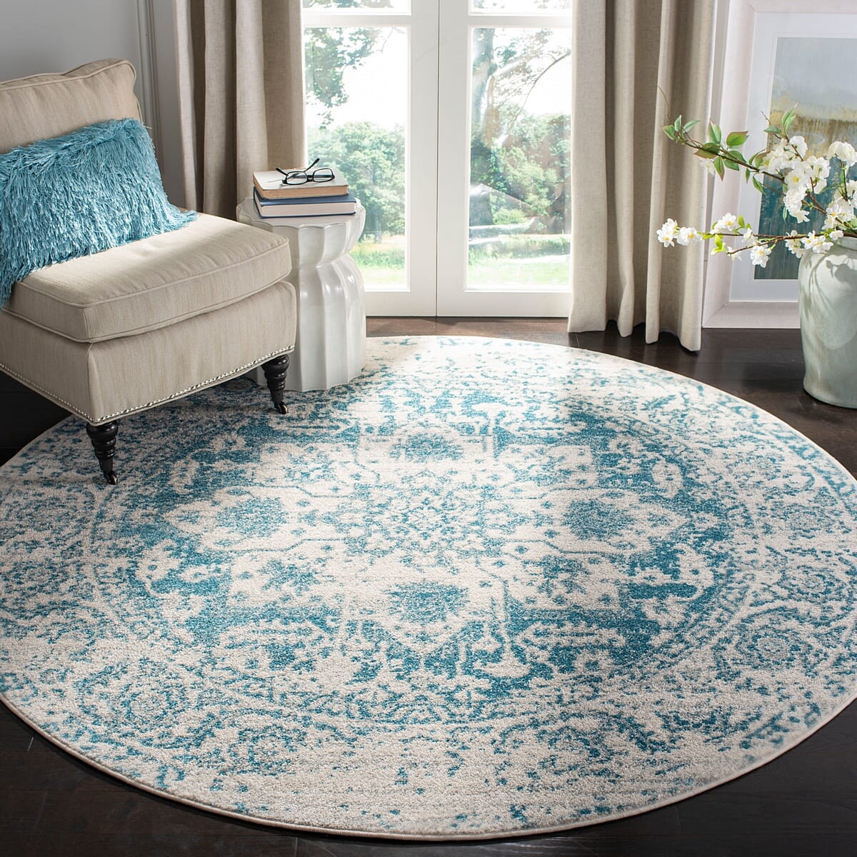 Safavieh Madison Mad603J Teal / Ivory Vintage / Distressed Area Rug