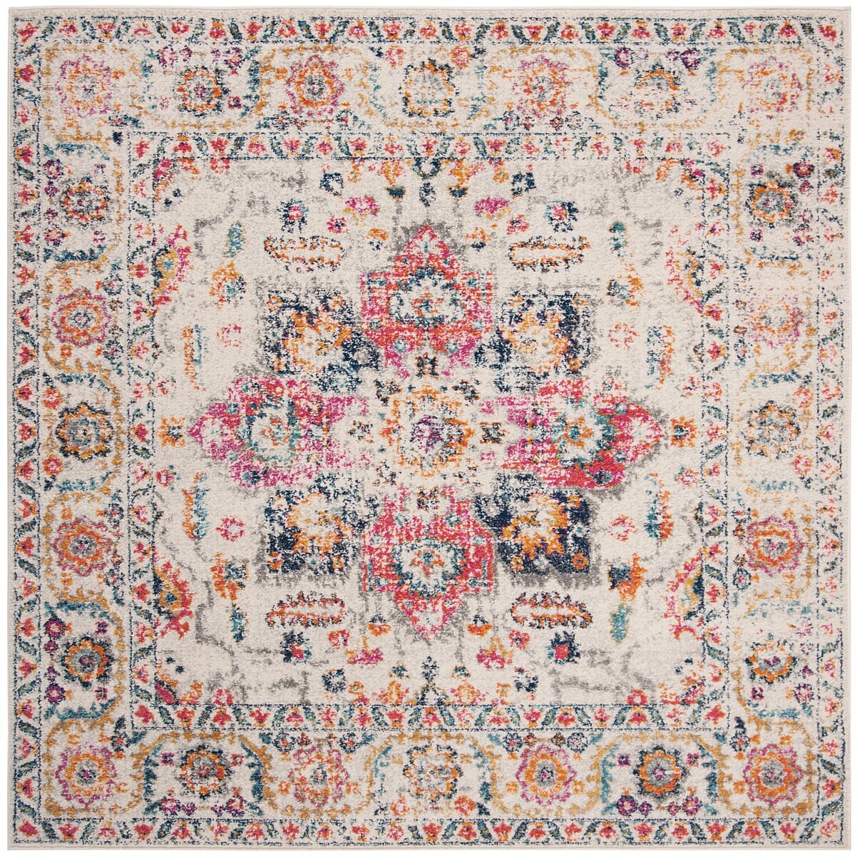 Safavieh Madison Mad603R Fuchsia / Ivory Vintage / Distressed Area Rug