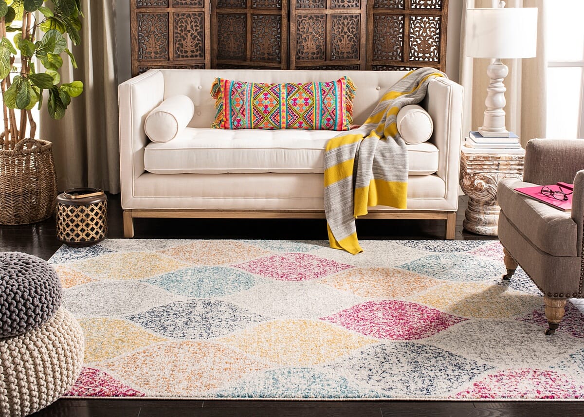 Safavieh Madison Mad604C Creme / Yellow Damask Area Rug