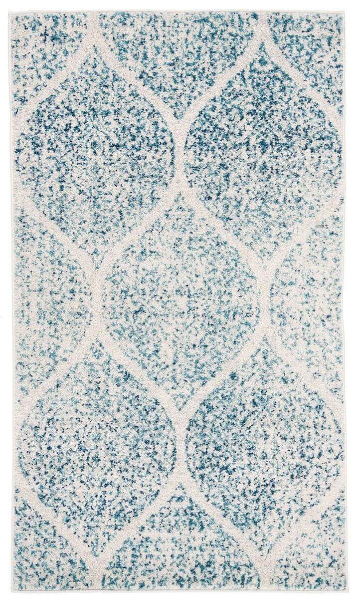 Safavieh Madison Mad604E Cream / Turquoise Damask Area Rug