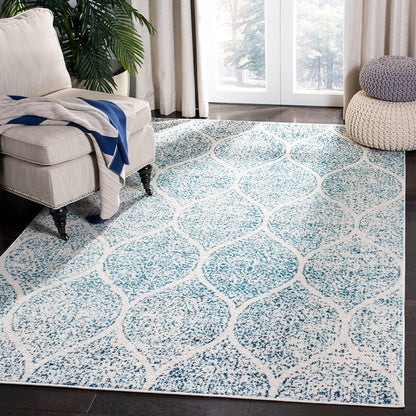 Safavieh Madison Mad604E Cream / Turquoise Damask Area Rug