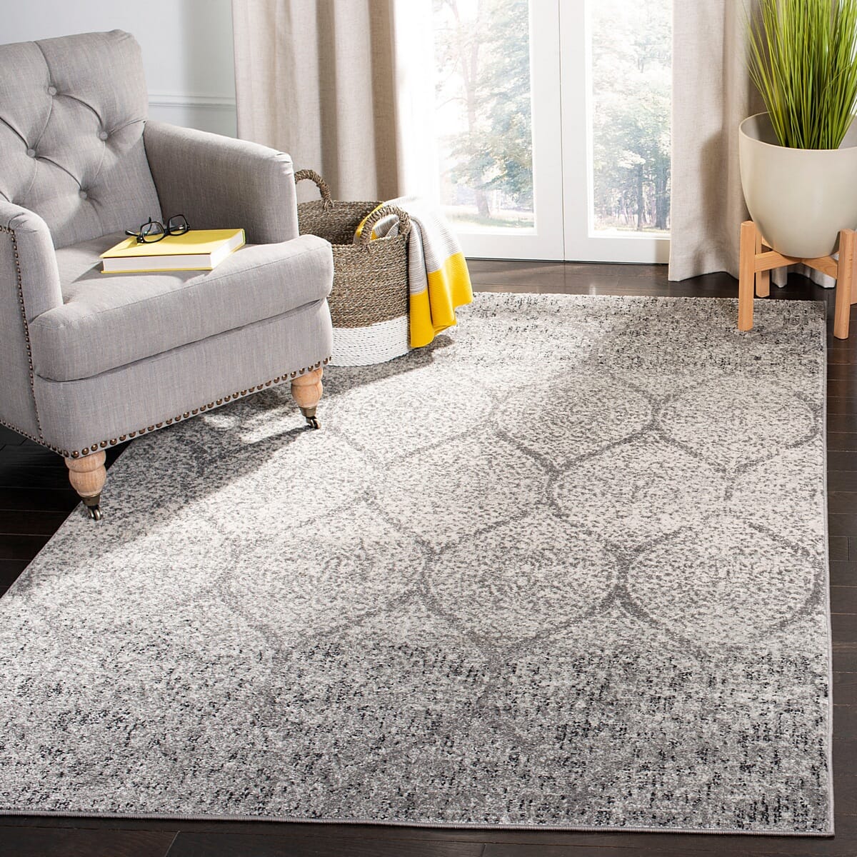 Safavieh Madison Mad604F Grey / Ivory Damask Area Rug