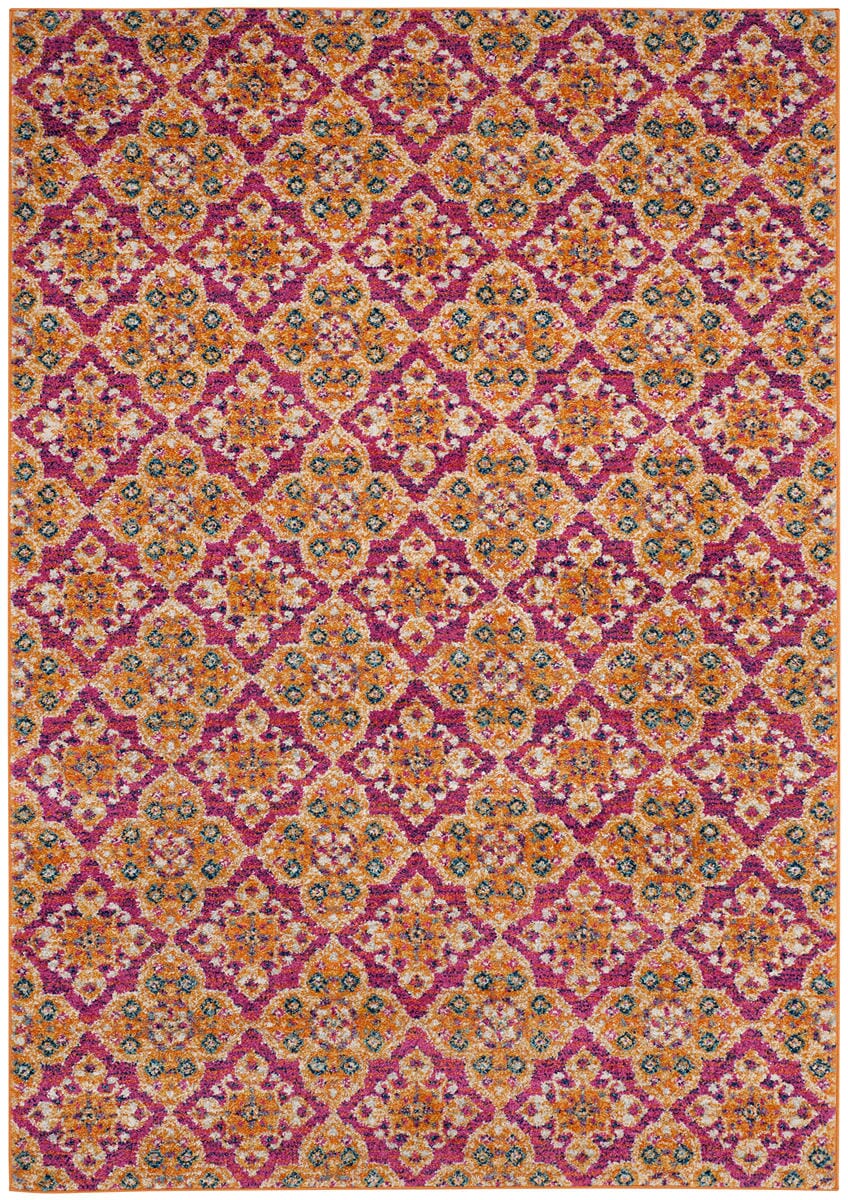 Safavieh Madison Mad605A Fuchsia / Gold Damask Area Rug