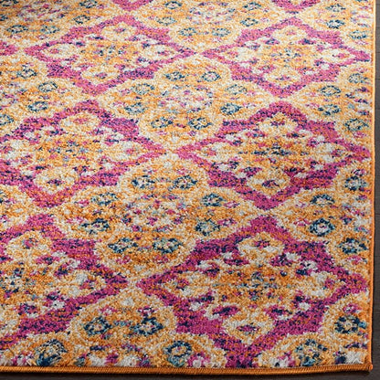 Safavieh Madison Mad605A Fuchsia / Gold Damask Area Rug