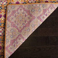 Safavieh Madison Mad605A Fuchsia / Gold Damask Area Rug