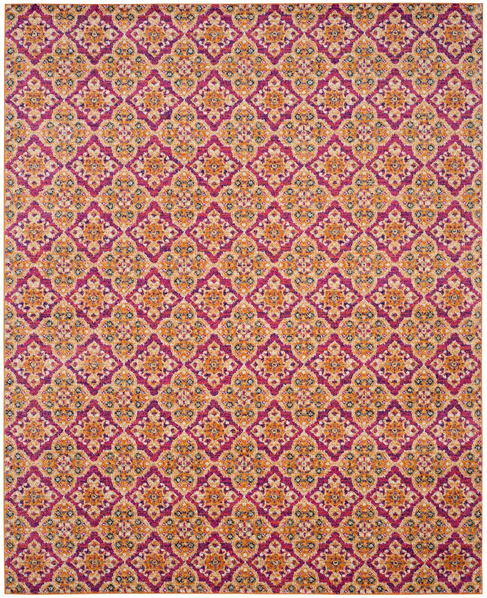 Safavieh Madison Mad605A Fuchsia / Gold Damask Area Rug