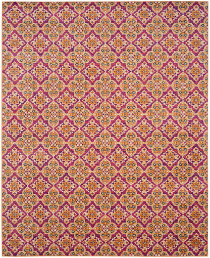 Safavieh Madison Mad605A Fuchsia / Gold Damask Area Rug