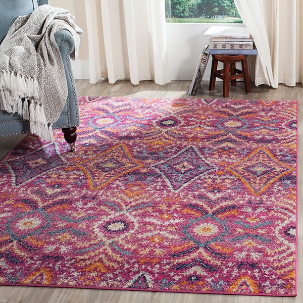 Safavieh Madison Mad610M Fuchsia / Multi Ikat Area Rug