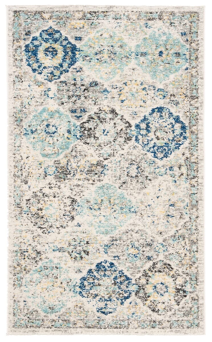 Safavieh Madison Mad611A Ivory / Aqua Vintage / Distressed Area Rug