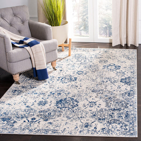 Safavieh Madison Mad611C White/Royal Blue Rug.