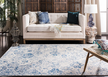 Safavieh Madison Mad611C White/Royal Blue Rug.