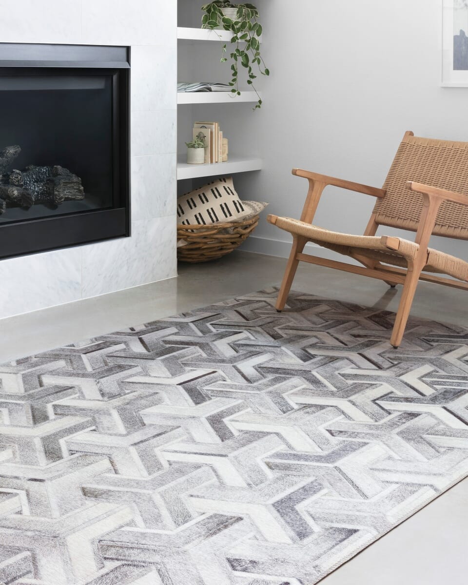 Loloi Maddox Mad-05 Silver / Ivory Geometric Area Rug