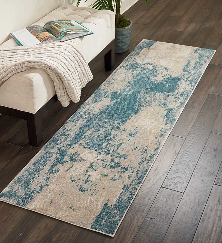 Nourison Maxell Mae13 Ivory / Teal Organic / Abstract Area Rug