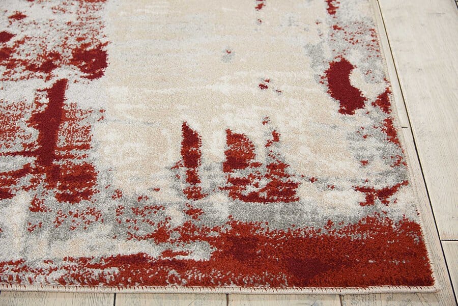 Nourison Maxell Mae14 Ivory Red Organic / Abstract Area Rug