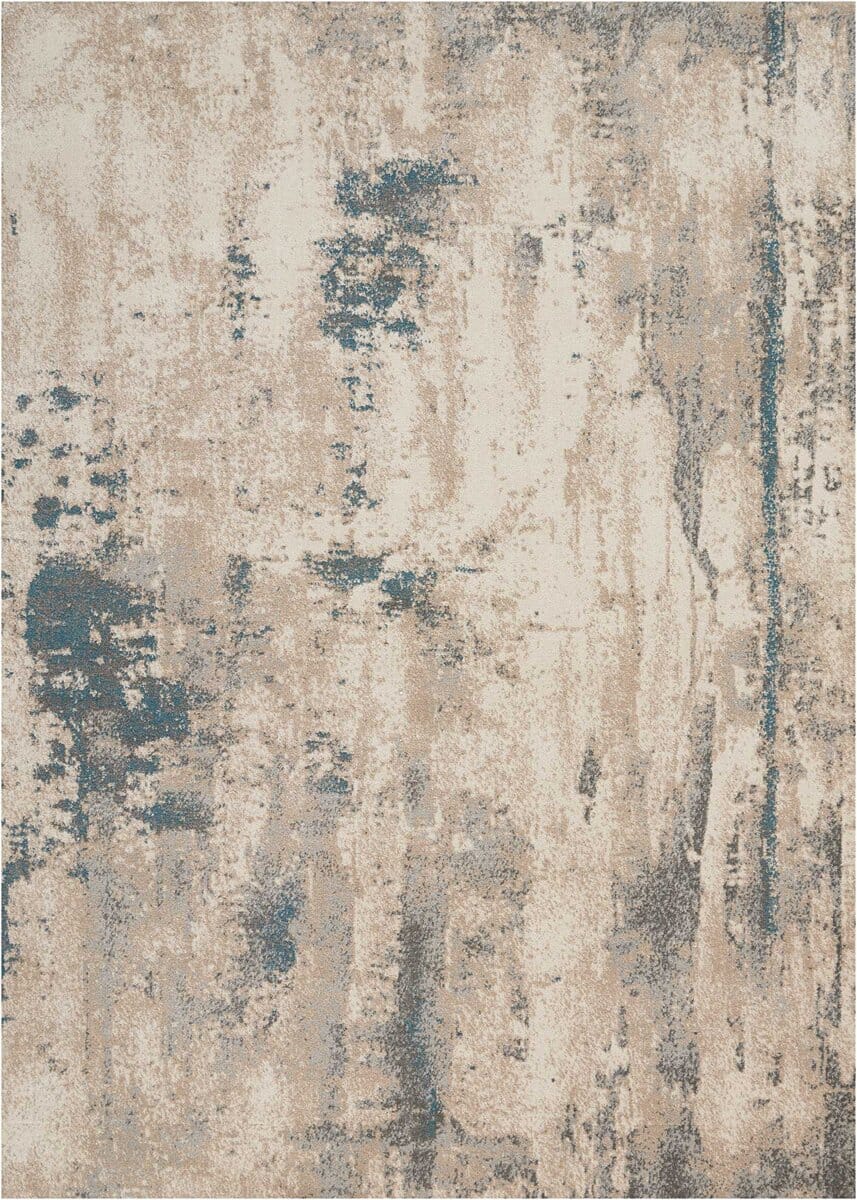 Nourison Maxell Mae17 Ivory / Teal Organic / Abstract Area Rug