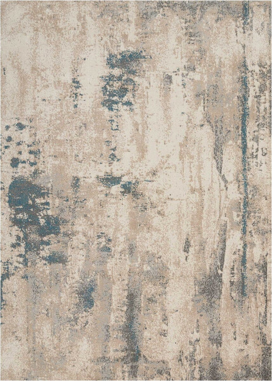 Nourison Maxell Mae17 Ivory / Teal Organic / Abstract Area Rug