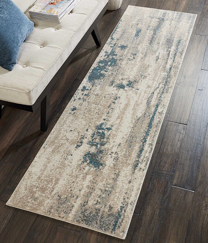 Nourison Maxell Mae17 Ivory / Teal Organic / Abstract Area Rug