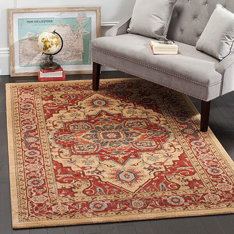 Safavieh Mahal Mah698A Red / Natural Area Rug