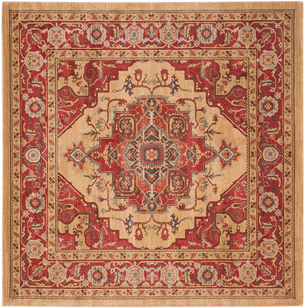 Safavieh Mahal Mah698A Red / Natural Area Rug