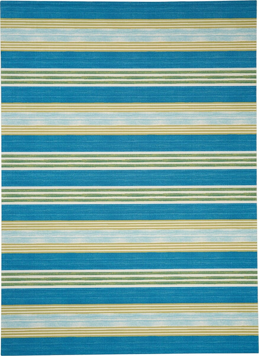 Nourison Waverly Sun And Shade Snd71 Green / Teal Striped Area Rug