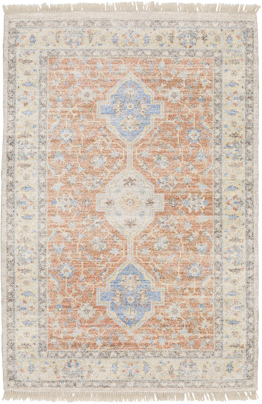 Oriental Weavers Sphinx Malabar 45305 Orange/ Blue Area Rug