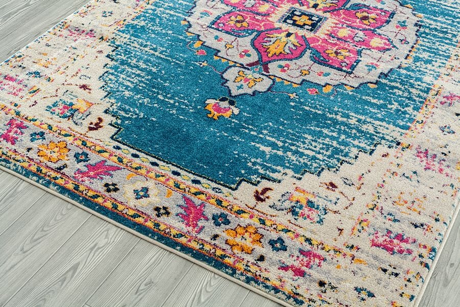 Amer Manhattan Man-15 Turquoise Vintage / Distressed Area Rug