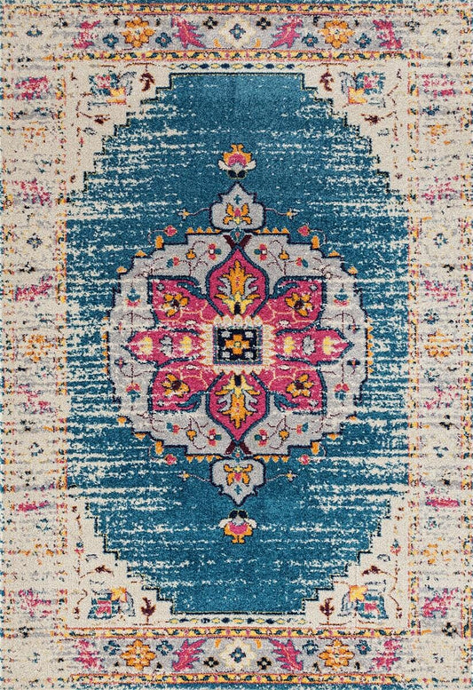 Amer Manhattan Man-15 Turquoise Vintage / Distressed Area Rug