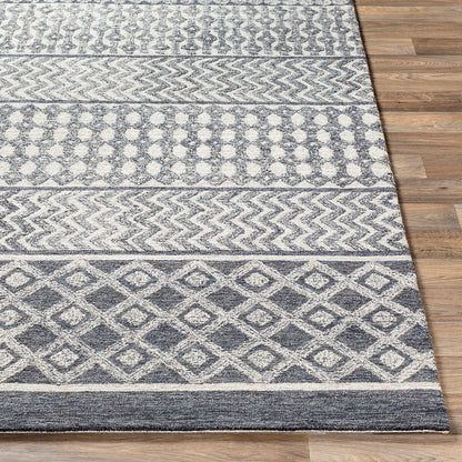 Surya Maroc Mar-2305 Charcoal, Teal, Medium Gray, Cream Moroccan Area Rug