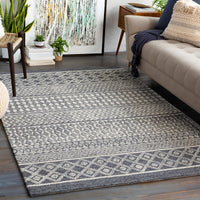 Surya Maroc Mar-2305 Charcoal, Teal, Medium Gray, Cream Moroccan Area Rug