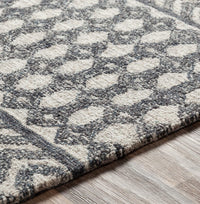 Surya Maroc Mar-2305 Charcoal, Teal, Medium Gray, Cream Moroccan Area Rug