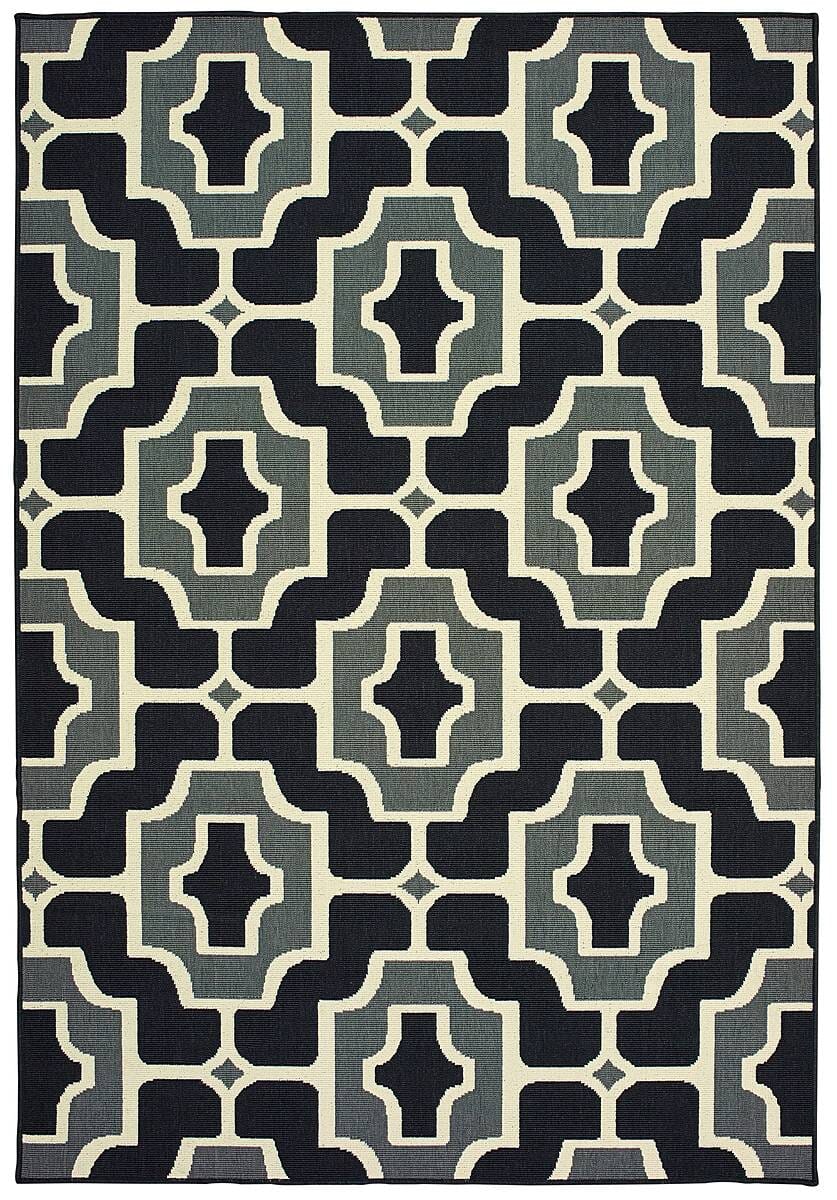 Oriental Weavers Sphinx Marina 1491Z Black / Grey Damask Area Rug