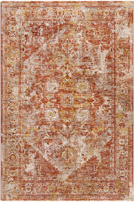 Surya Mirabel Mbe-2304 Peach, Burnt Orange, Cream, Dark Brown Area Rug